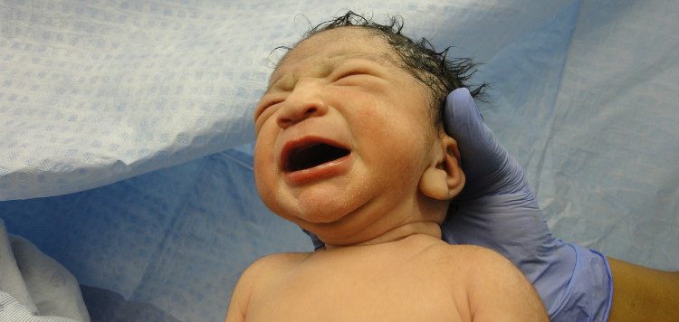 Newborn Baby Held By Nurse
