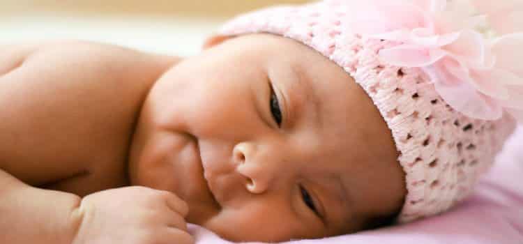 smiling newborn girl